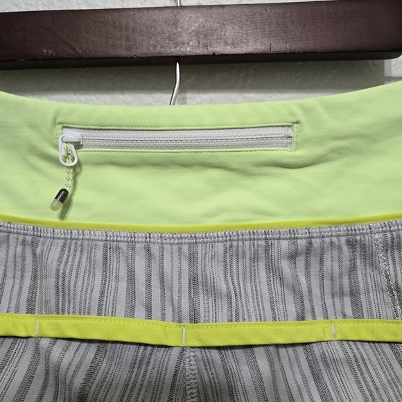 LululemonGray and Neon Green Running  Shorts Size 4 - Picture 7 of 9